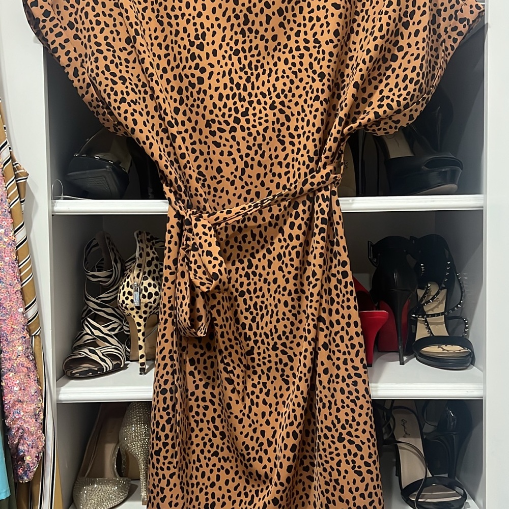 SHEIN Leopard Print Dress - Brown